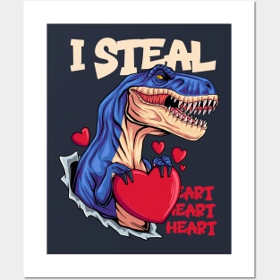 T-Rex valentines day Posters and Art